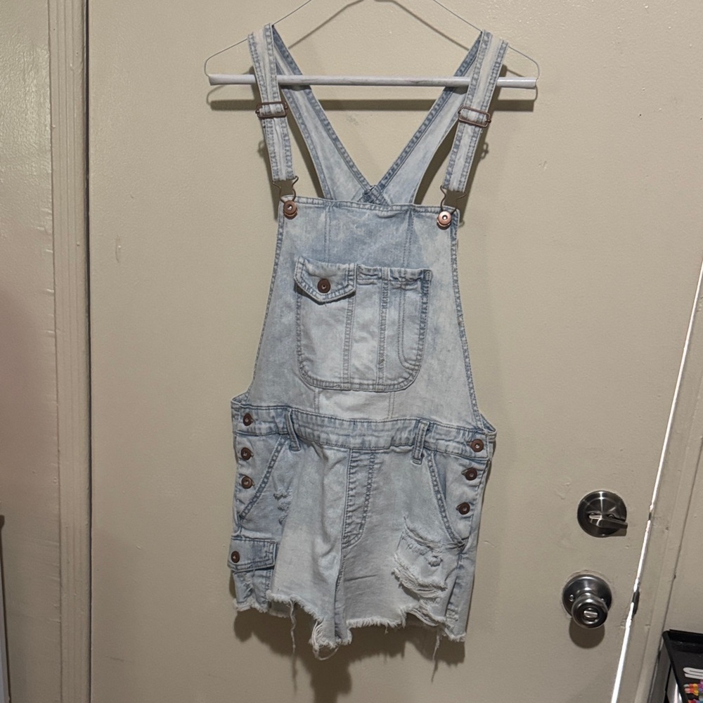 No Boundaries Light Blue Denim Overalls